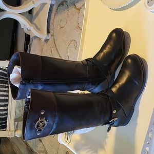 Michael Kors Girls sz 3 Black/Brown Tall Boots